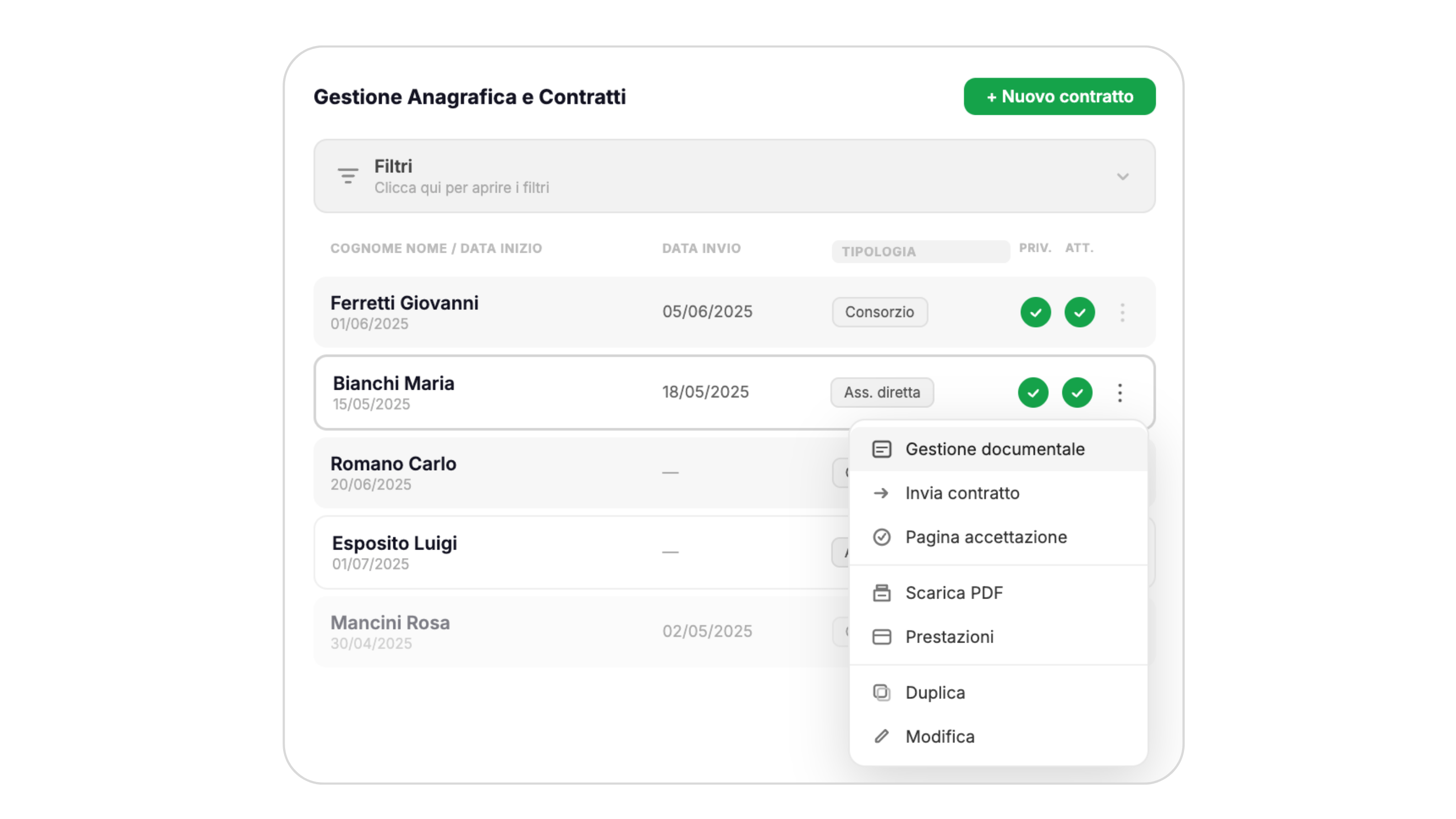 CoopCare Manager — Gestione anagrafica e contratti