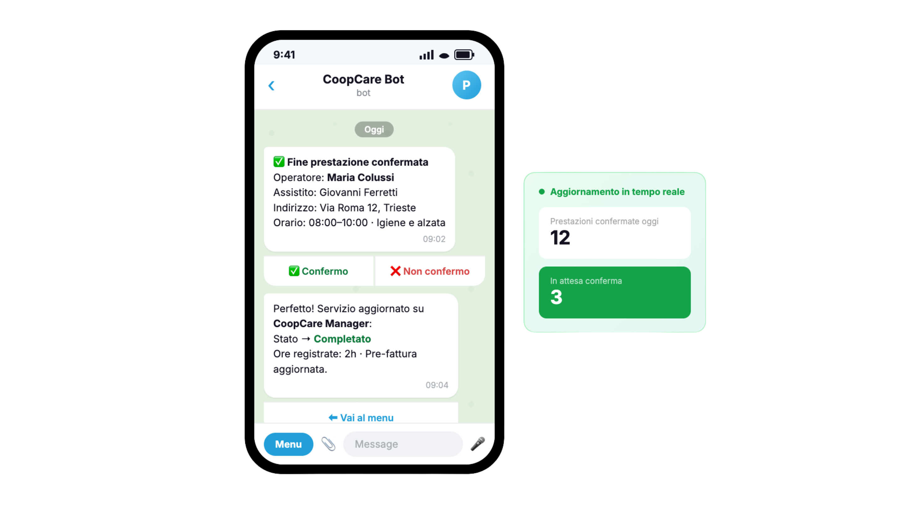 CoopCare Manager — Ricorrenze automatiche e Telegram