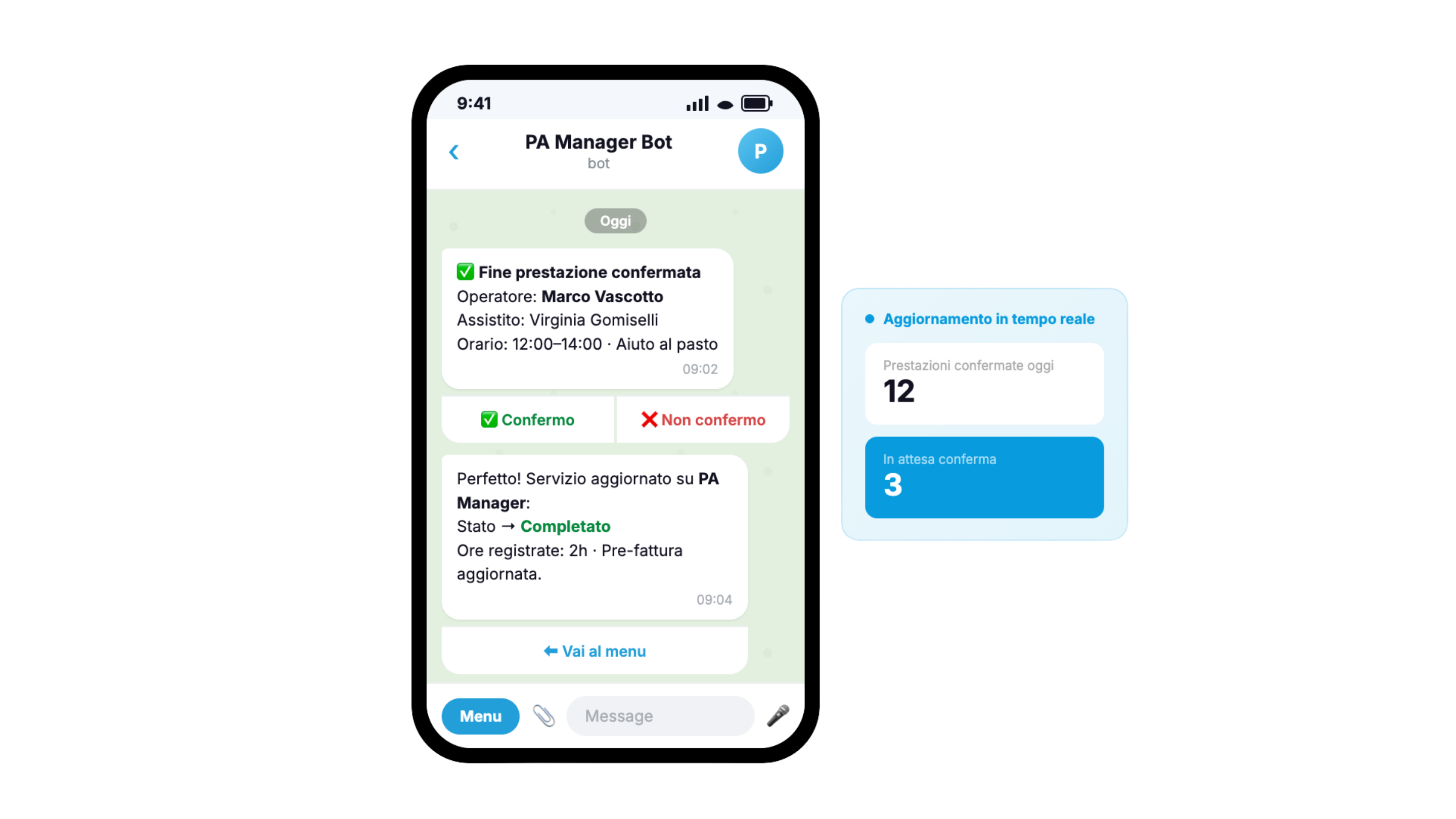 PA Manager — Aggiornamento con Telegram
