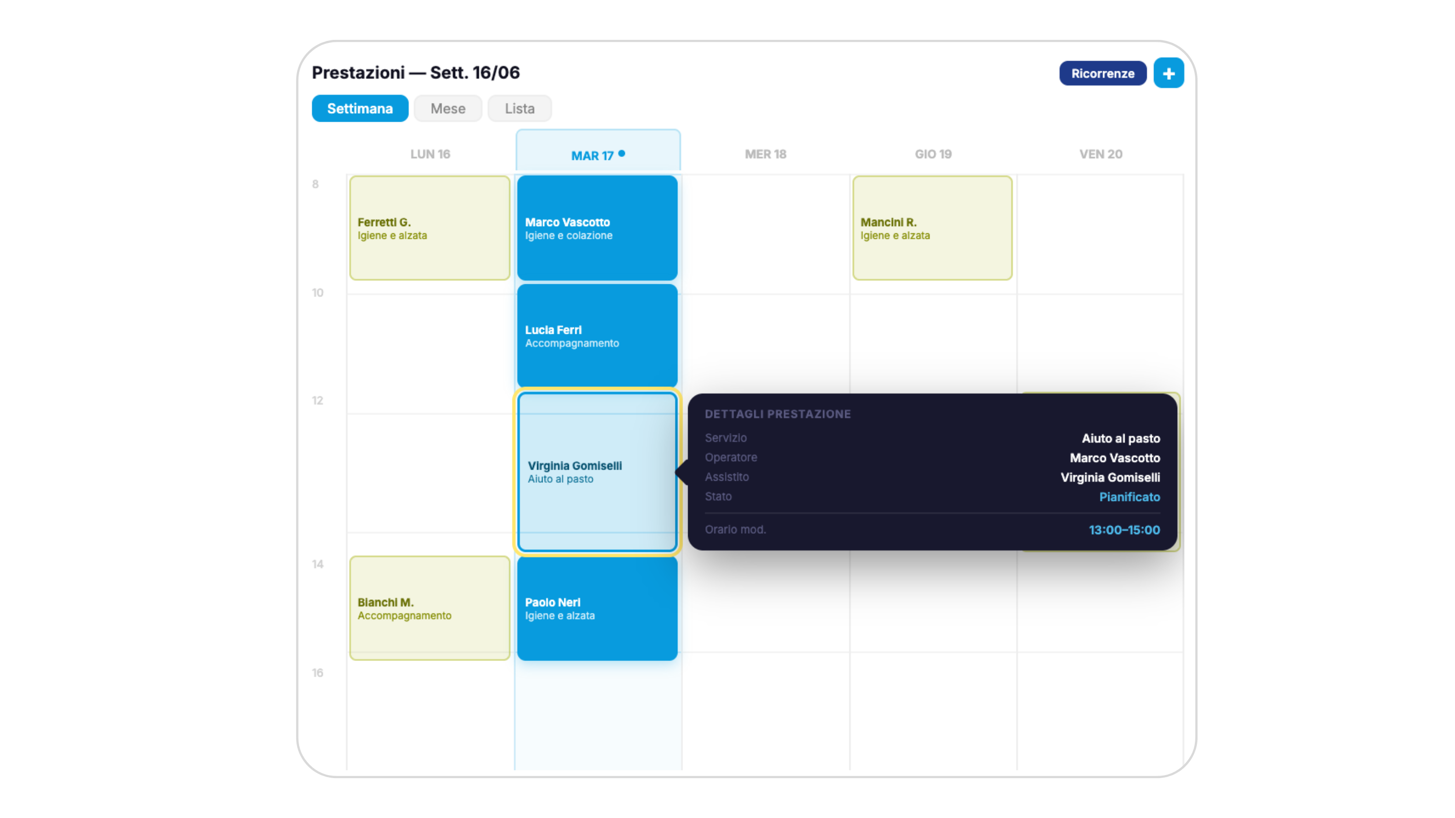 PA Manager — Organizzazione delle prestazioni